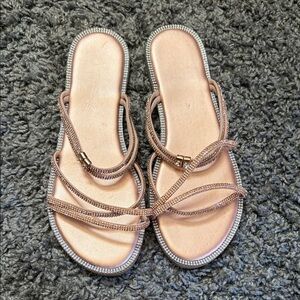 SHEIN Rose Gold Strappy Sandals